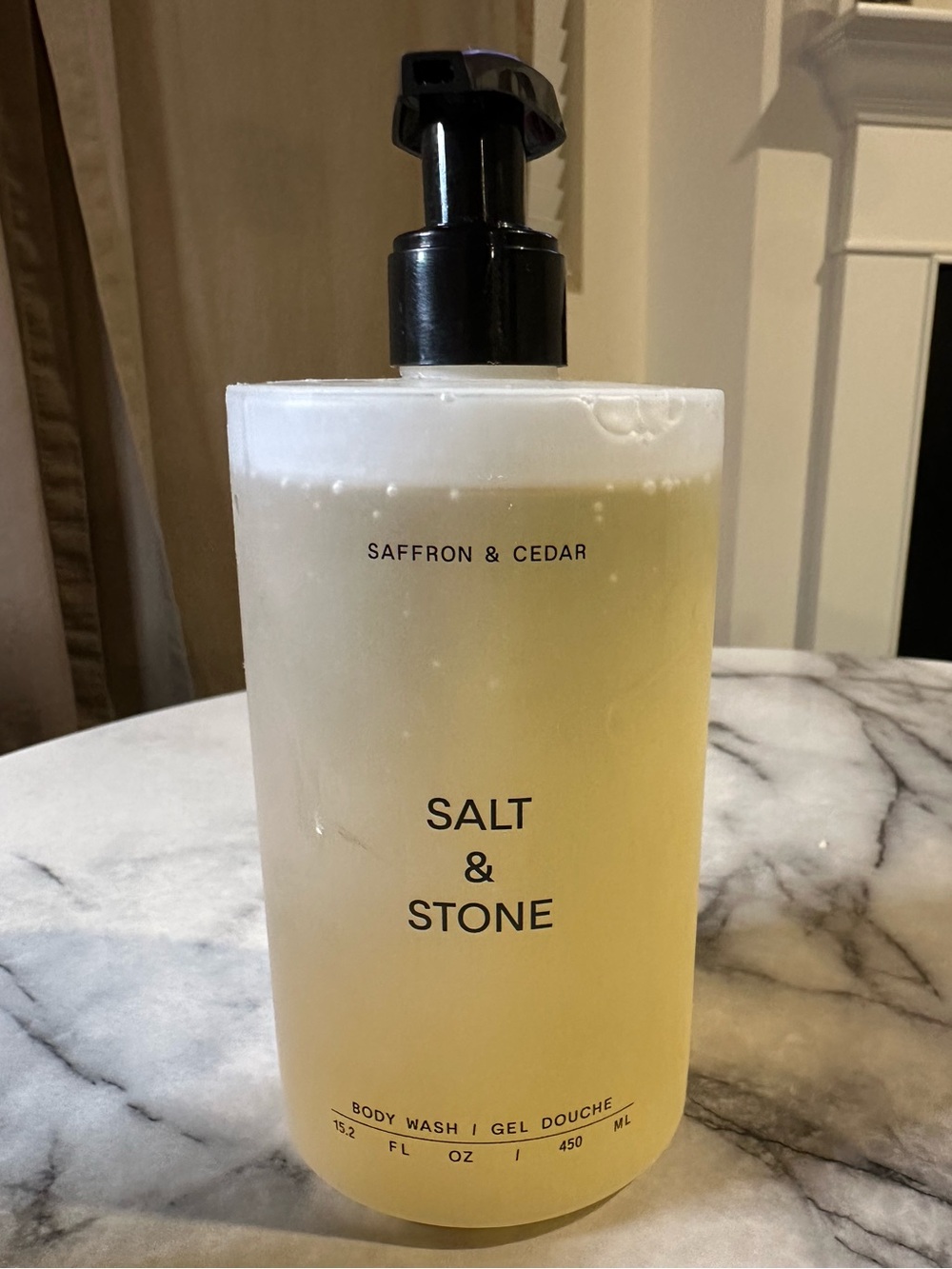 Salt & Stone Saffron & Cedar Body Wash — Pale Yellow